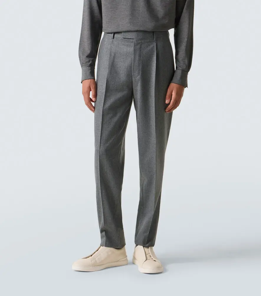Zegna Wool flannel straight pants | Thumbnail 4 Zegna Wool flannel straight pants | Thumbnail 4