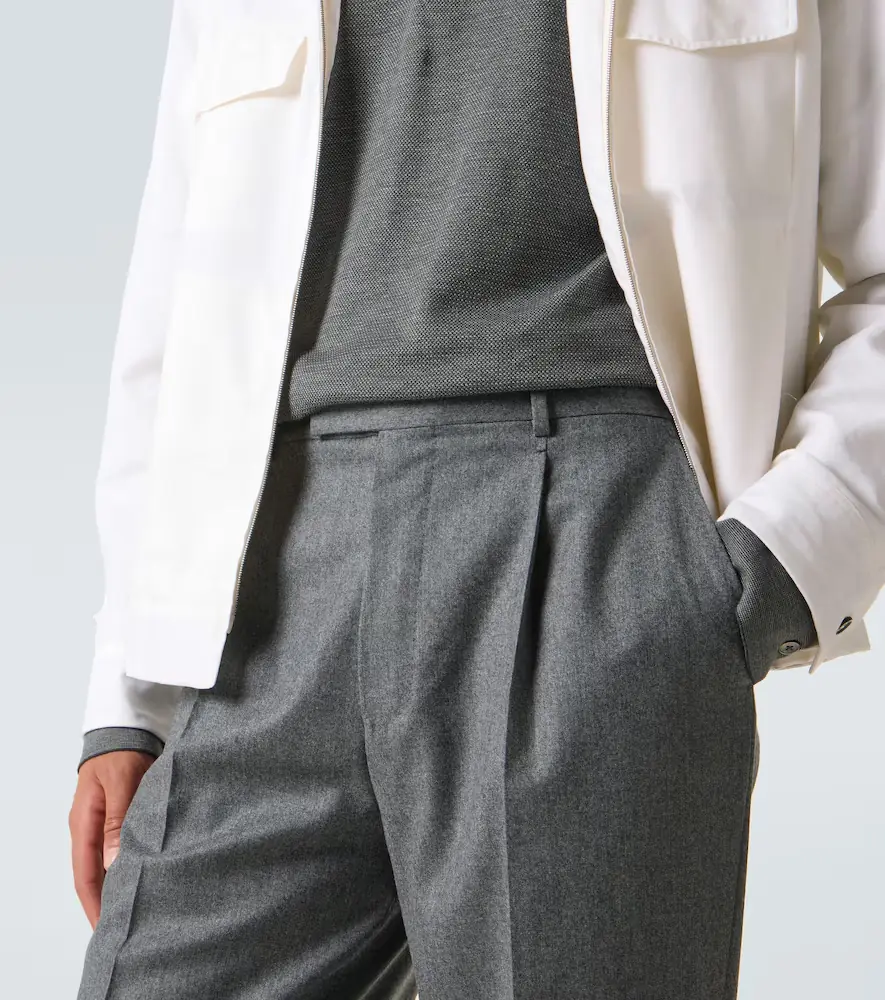 Zegna Wool flannel straight pants | Thumbnail 5 Zegna Wool flannel straight pants | Thumbnail 5