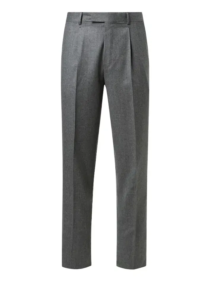 Wool flannel straight pants Wool flannel straight pants