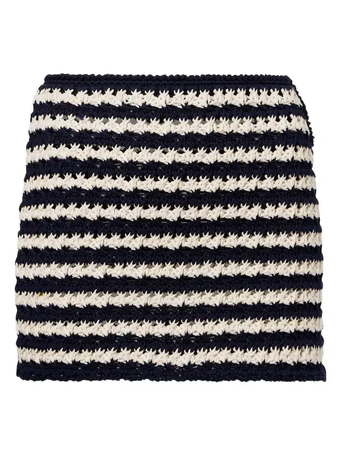 Crochet striped cotton miniskirt Crochet striped cotton miniskirt