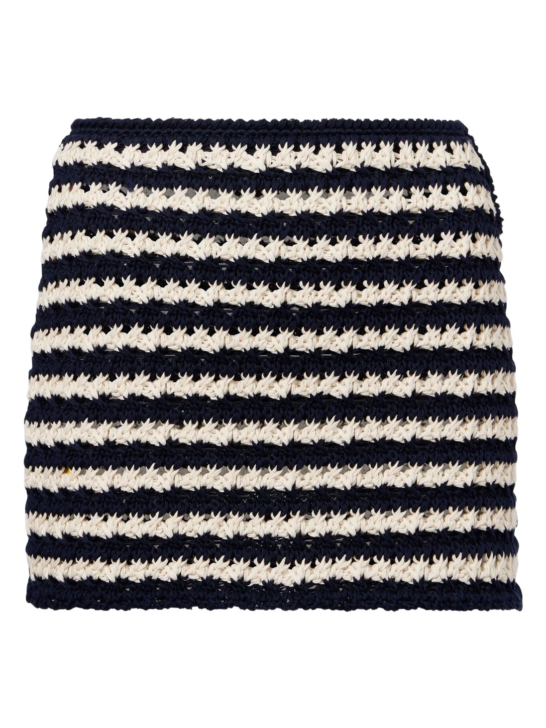 Crochet striped cotton miniskirt