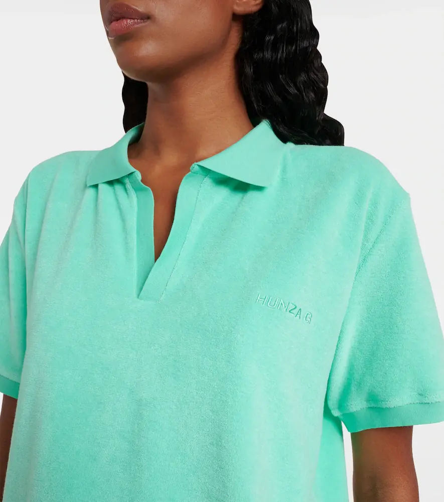 Hunza G Cotton terry polo shirt | Thumbnail 4