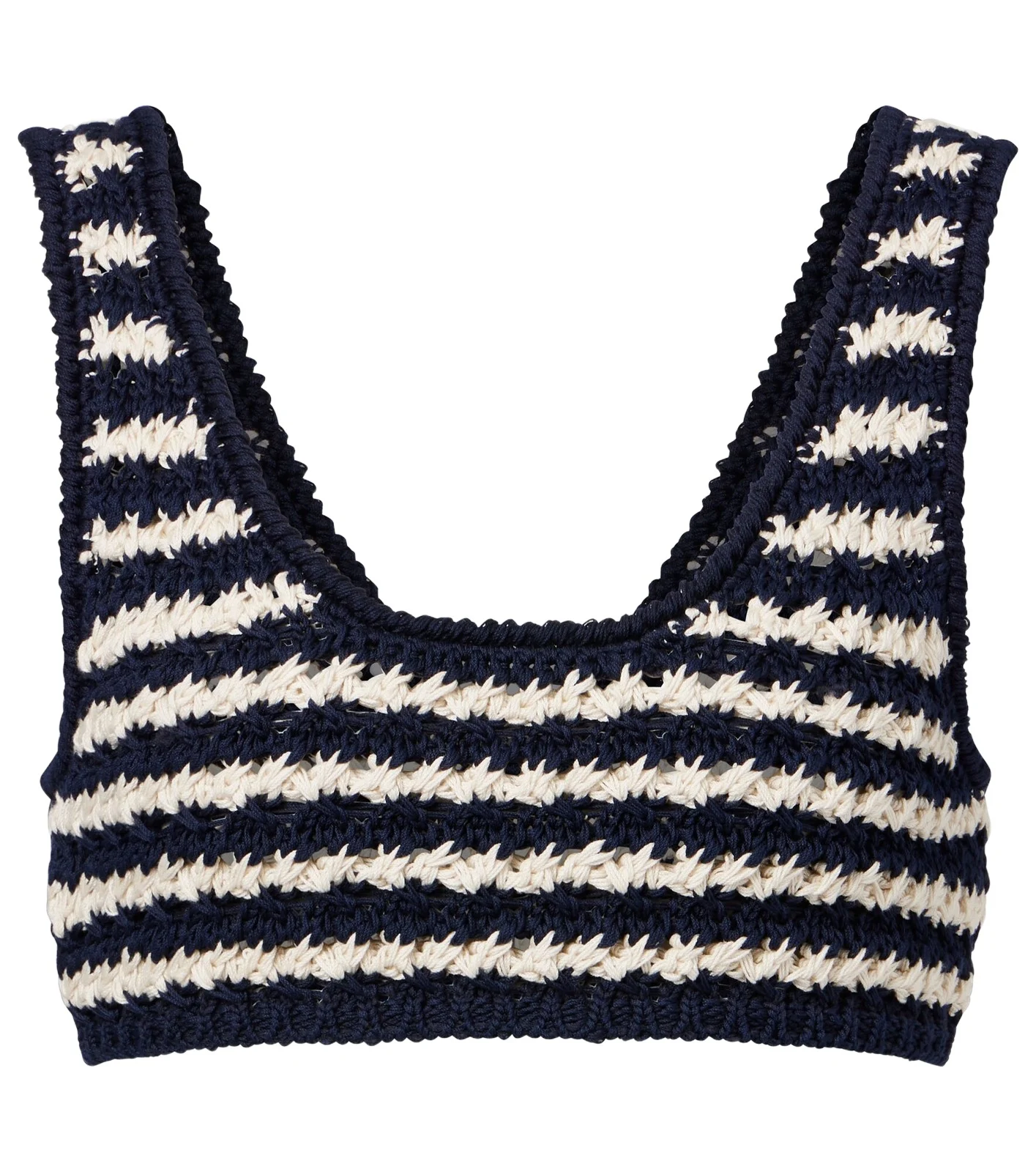 Crochet striped cotton crop top