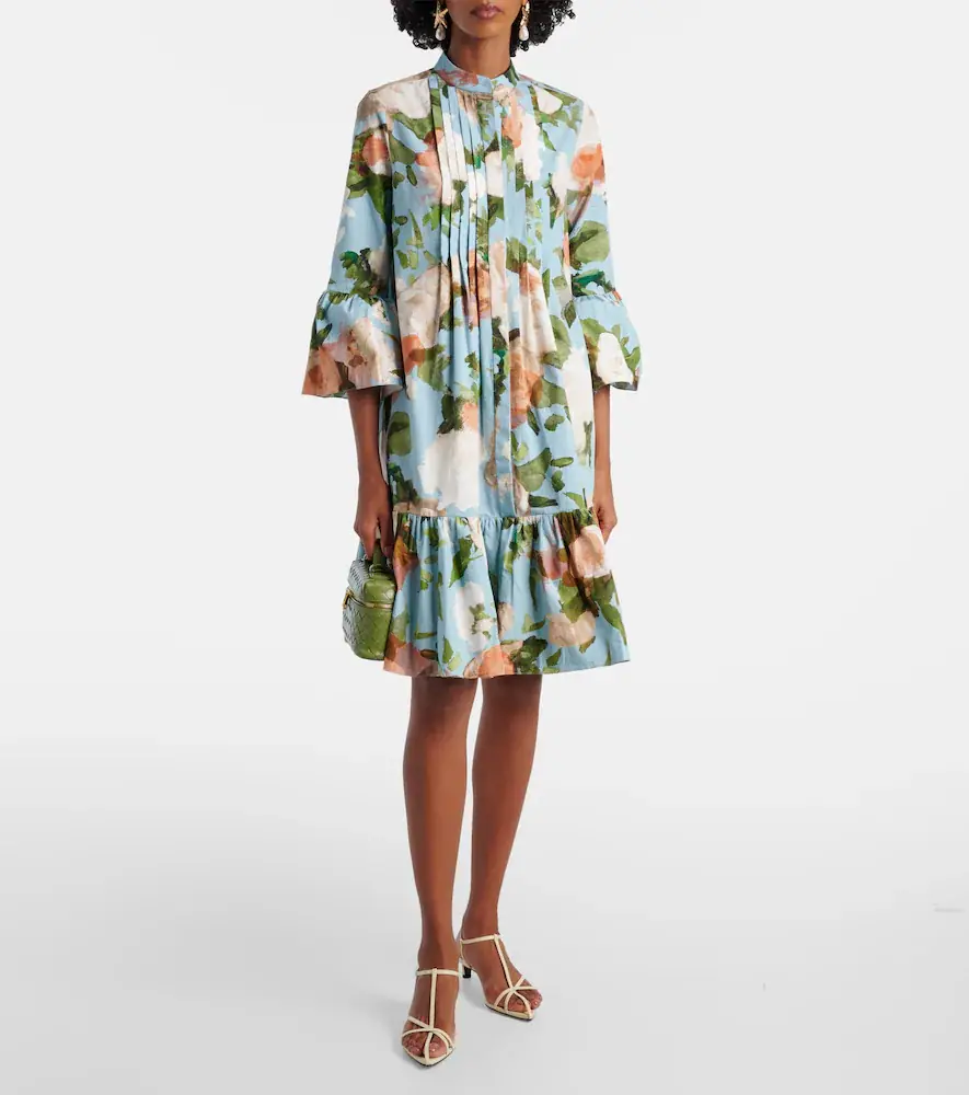 Erdem Floral gathered cotton poplin minidress | Thumbnail 2 Erdem Floral gathered cotton poplin minidress | Thumbnail 2