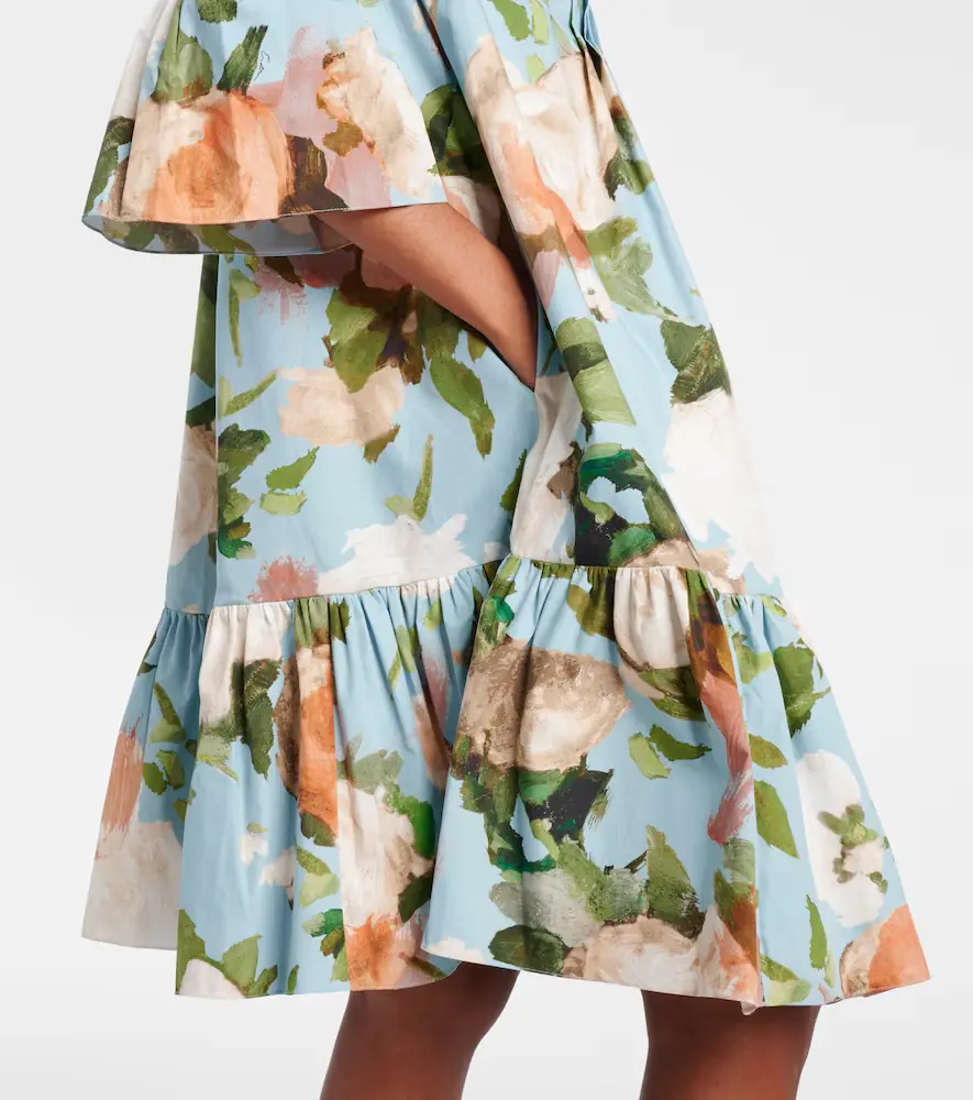 Erdem Floral gathered cotton poplin minidress | Thumbnail 3 Erdem Floral gathered cotton poplin minidress | Thumbnail 3