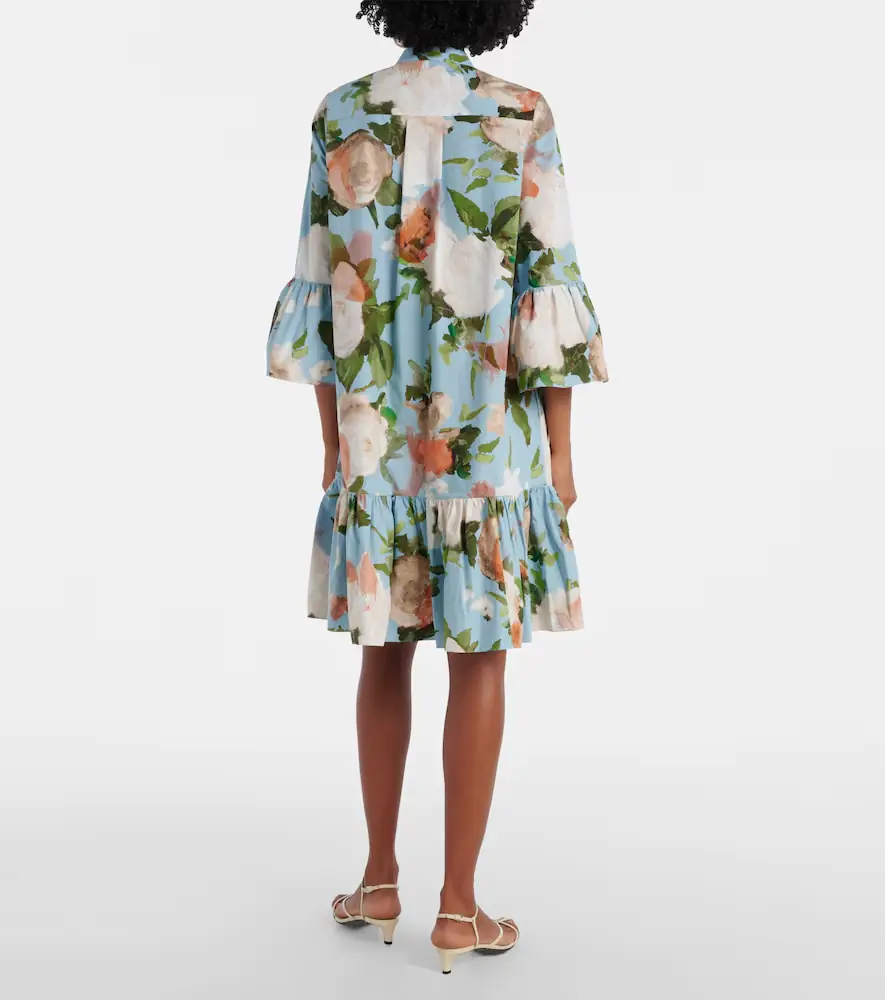 Erdem Floral gathered cotton poplin minidress | Thumbnail 4 Erdem Floral gathered cotton poplin minidress | Thumbnail 4
