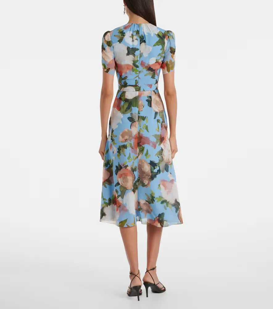 Erdem Floral silk voile midi dress | Thumbnail 3 Erdem Floral silk voile midi dress | Thumbnail 3