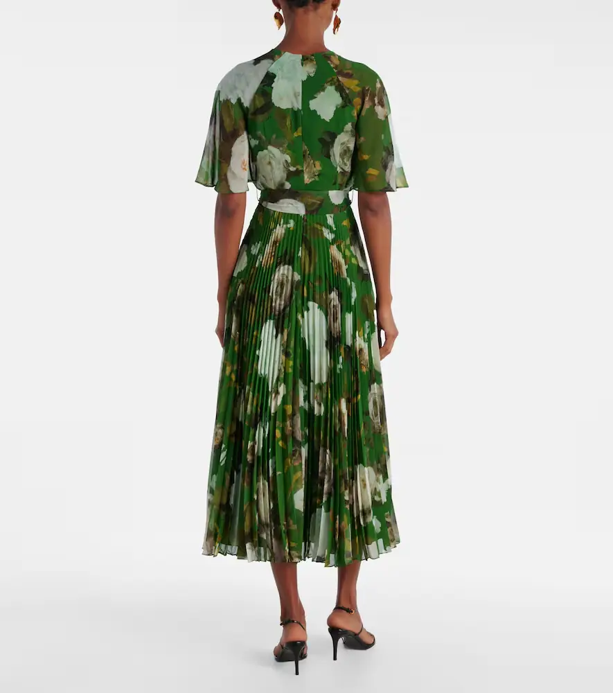 Erdem Floral pleated midi dress | Thumbnail 3 Erdem Floral pleated midi dress | Thumbnail 3