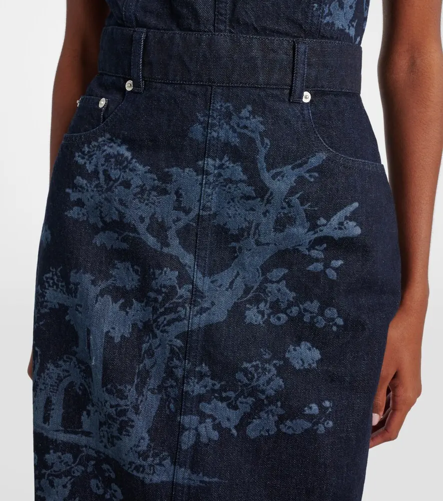 Erdem Printed cotton denim pencil dress | Thumbnail 2 Erdem Printed cotton denim pencil dress | Thumbnail 2