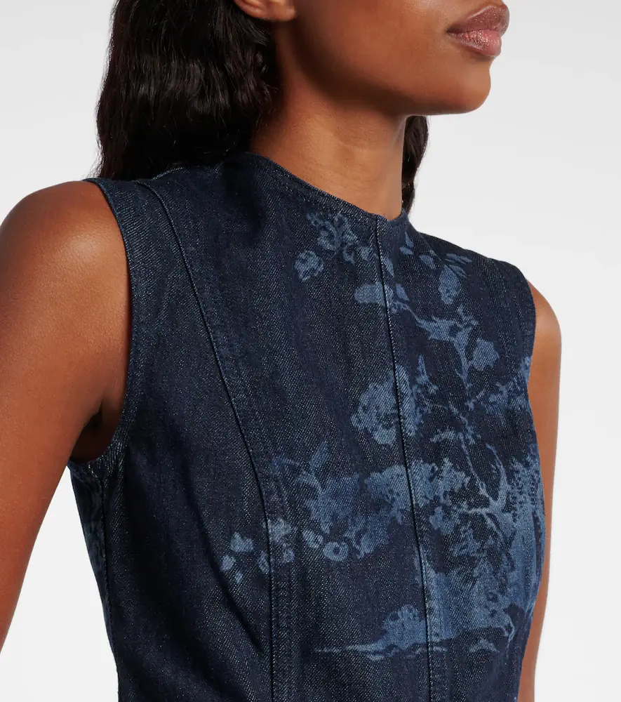 Erdem Printed cotton denim pencil dress | Thumbnail 5 Erdem Printed cotton denim pencil dress | Thumbnail 5