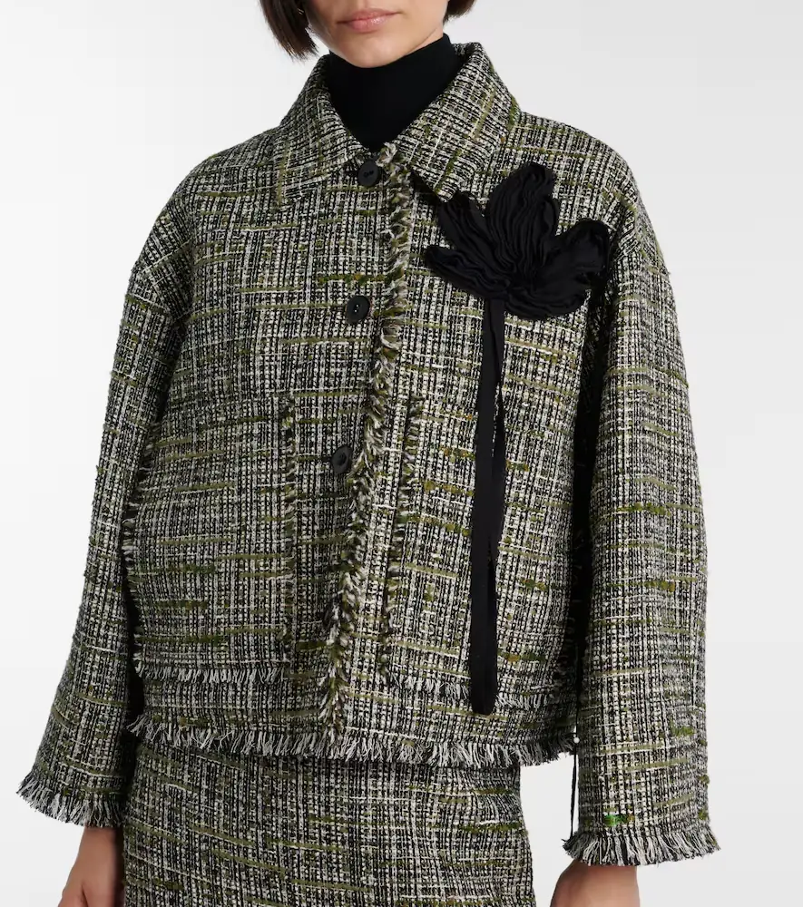 Erdem Floral-appliqué tweed jacket | Thumbnail 4 Erdem Floral-appliqué tweed jacket | Thumbnail 4