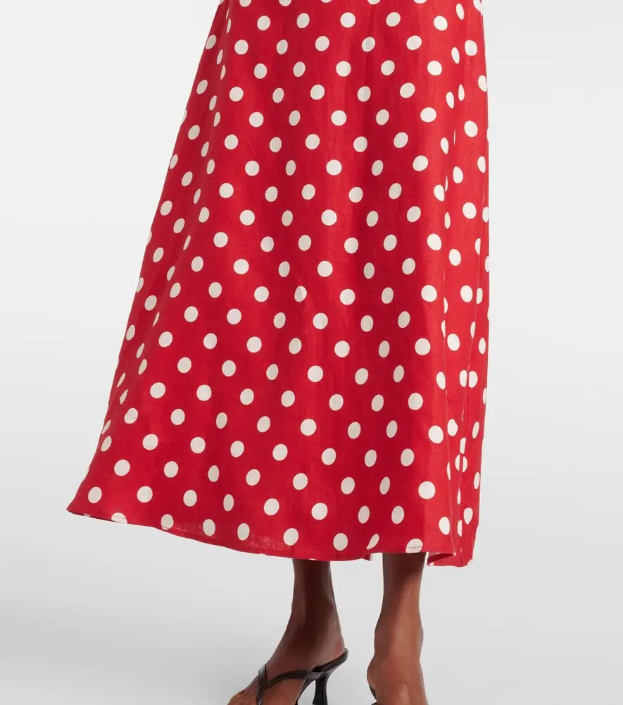 Posse Lori polka-dot linen maxi dress | Thumbnail 6
