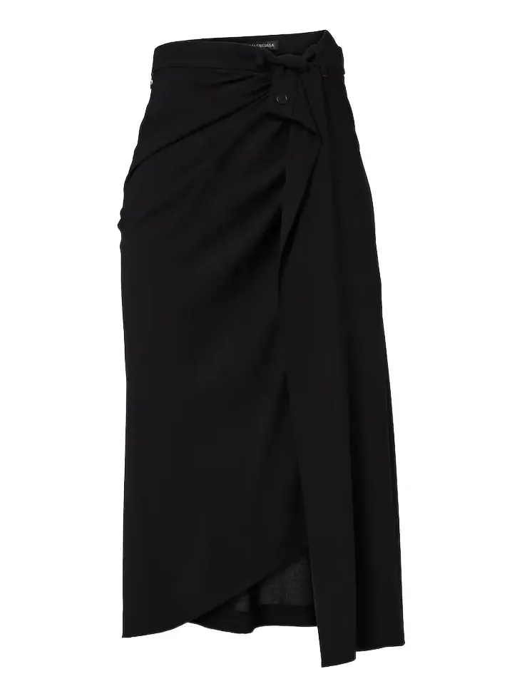 Draped gathered crêpe midi skirt Draped gathered crêpe midi skirt
