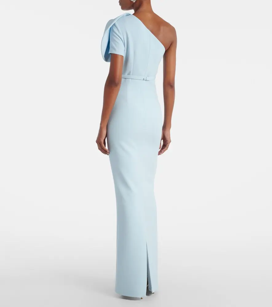 Safiyaa One-shoulder belted crêpe gown | Thumbnail 5