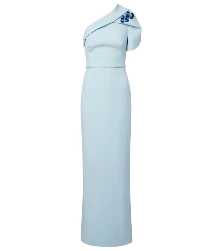 Safiyaa One-shoulder belted crêpe gown | Image 1 Safiyaa One-shoulder belted crêpe gown | Image 1