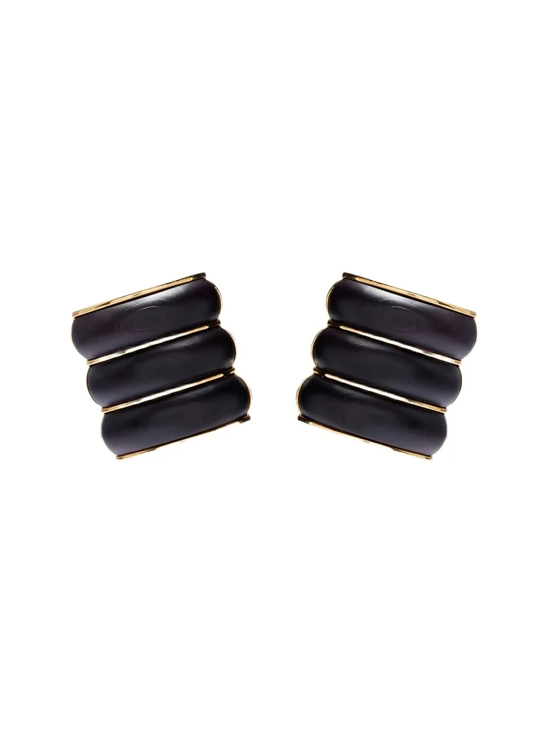 Bumper wooden clip-on earrings