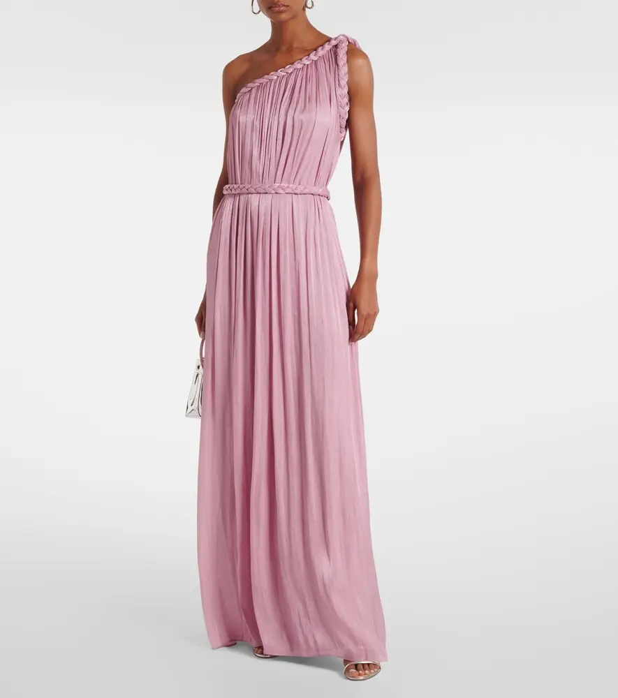 Costarellos Isilda lamé georgette gown | Thumbnail 4