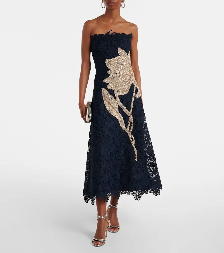 Costarellos Mariela appliqué lace gown | Thumbnail 2