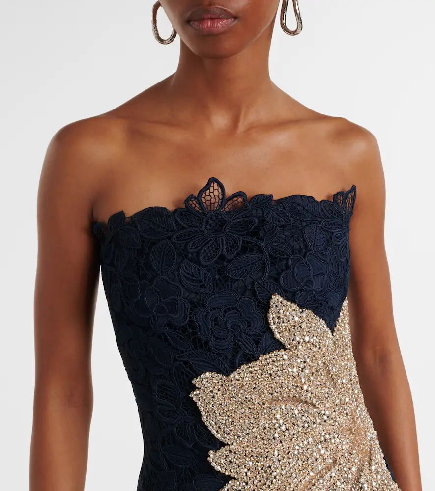 Costarellos Mariela appliqué lace gown | Thumbnail 3