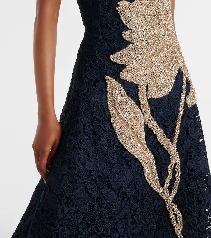 Costarellos Mariela appliqué lace gown | Thumbnail 6