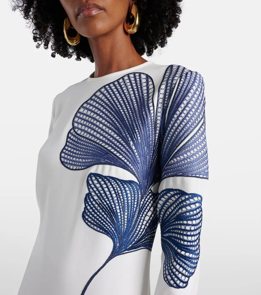 Costarellos Austie embroidered crêpe gown | Thumbnail 3 Costarellos Austie embroidered crêpe gown | Thumbnail 3
