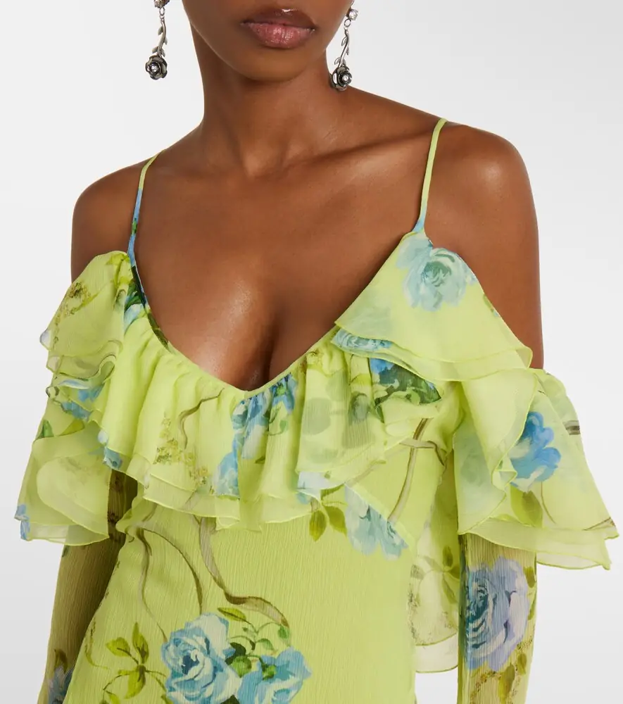 BLUMARINE Floral silk crêpe gown | Thumbnail 2 BLUMARINE Floral silk crêpe gown | Thumbnail 2