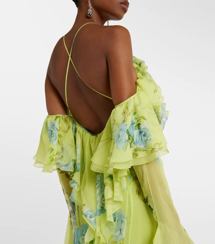 BLUMARINE Floral silk crêpe gown | Thumbnail 3 BLUMARINE Floral silk crêpe gown | Thumbnail 3