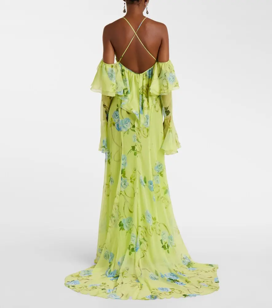BLUMARINE Floral silk crêpe gown | Thumbnail 4 BLUMARINE Floral silk crêpe gown | Thumbnail 4