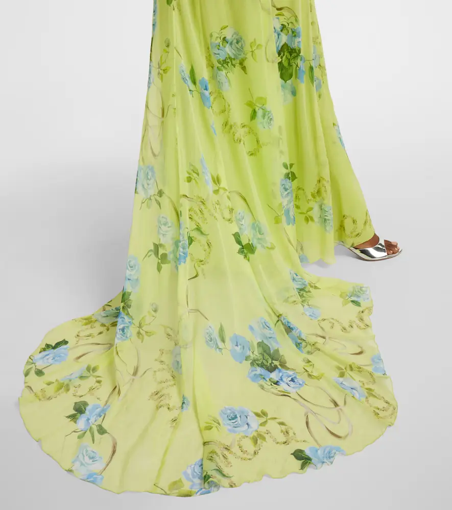 BLUMARINE Floral silk crêpe gown | Thumbnail 6 BLUMARINE Floral silk crêpe gown | Thumbnail 6