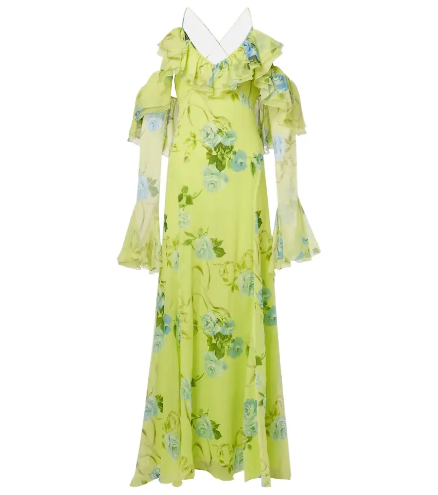 BLUMARINE Floral silk crêpe gown