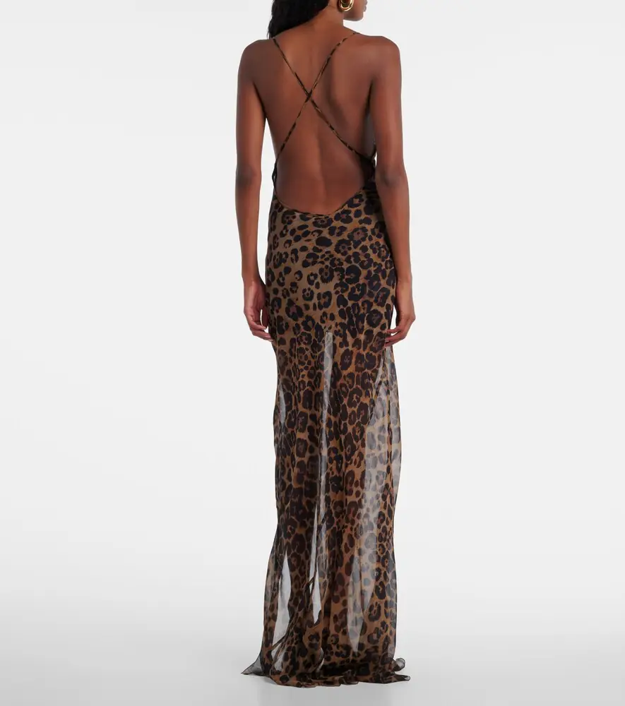 BLUMARINE Leopard-print silk maxi dress | Thumbnail 4 BLUMARINE Leopard-print silk maxi dress | Thumbnail 4