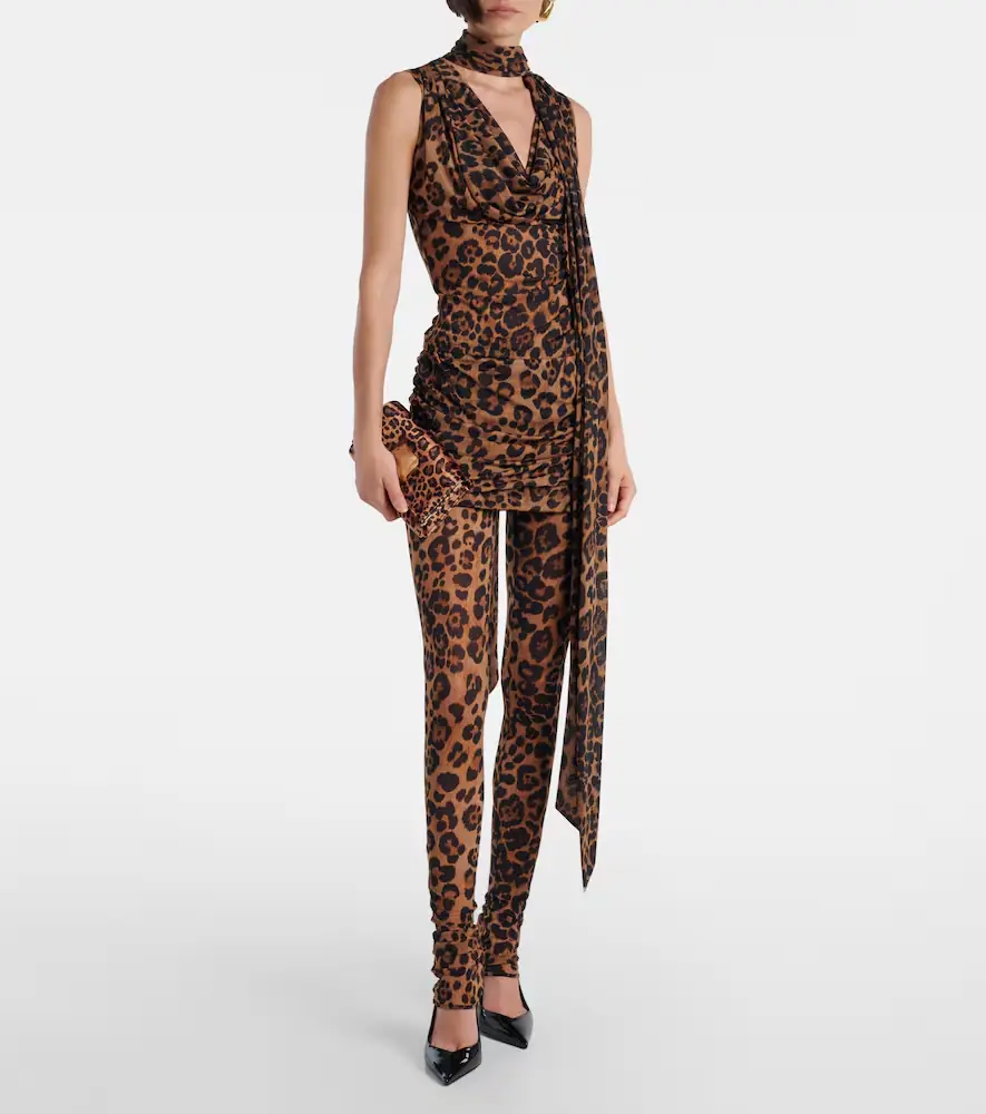 BLUMARINE Leopard-printed jersey leggings | Thumbnail 2