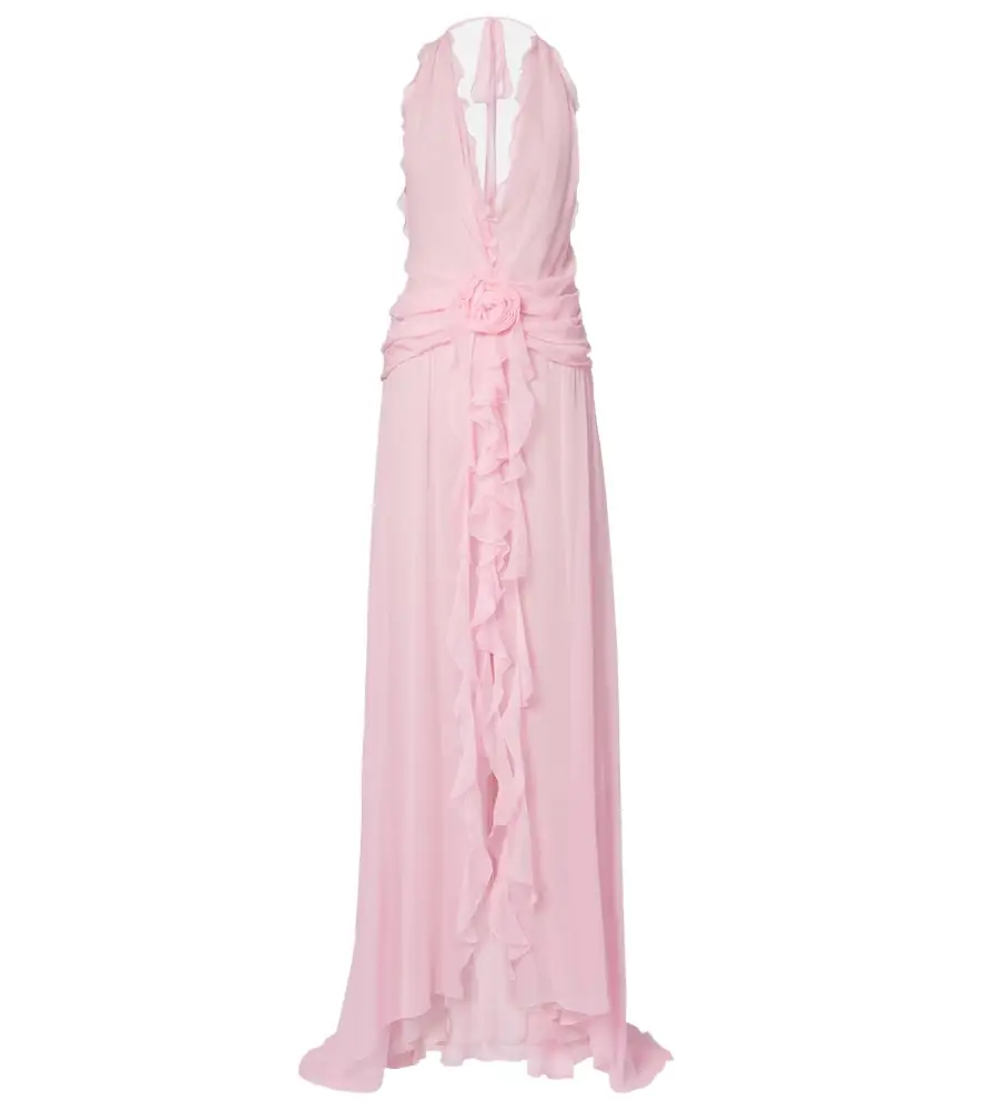 BLUMARINE Ruffled silk georgette maxi dress | Image 1 BLUMARINE Ruffled silk georgette maxi dress | Image 1