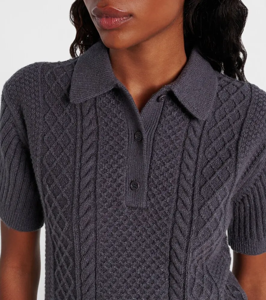 JW Anderson Cable-knit wool and cotton-blend polo shirt | Thumbnail 5