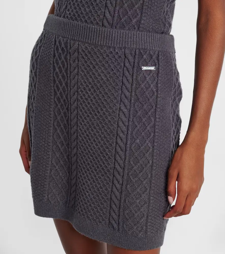 JW Anderson Cable-knit wool and cotton-blend miniskirt | Thumbnail 3 JW Anderson Cable-knit wool and cotton-blend miniskirt | Thumbnail 3