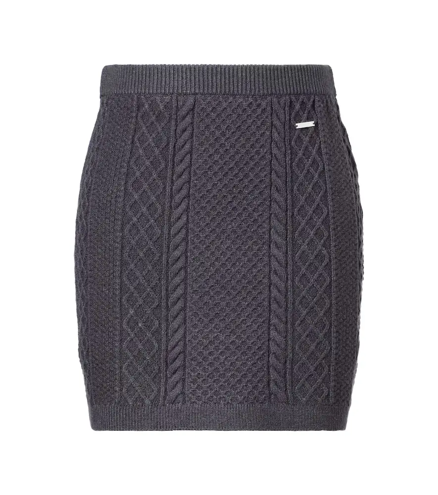 JW Anderson Cable-knit wool and cotton-blend miniskirt