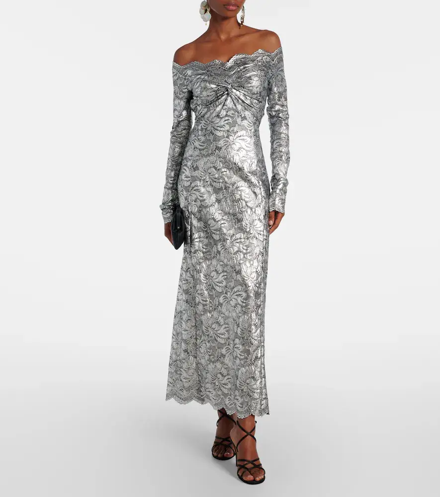 Rabanne Metallic-effect lace maxi dress | Thumbnail 2 Rabanne Metallic-effect lace maxi dress | Thumbnail 2