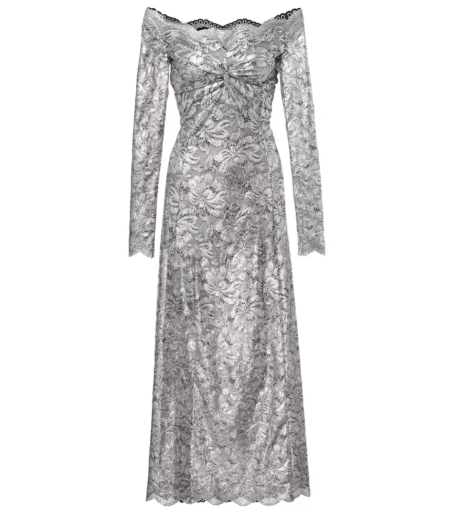 Rabanne Metallic-effect lace maxi dress | Image 1 Rabanne Metallic-effect lace maxi dress | Image 1