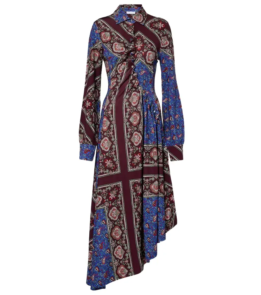 Rabanne Asymmetric paisley printed midi dress