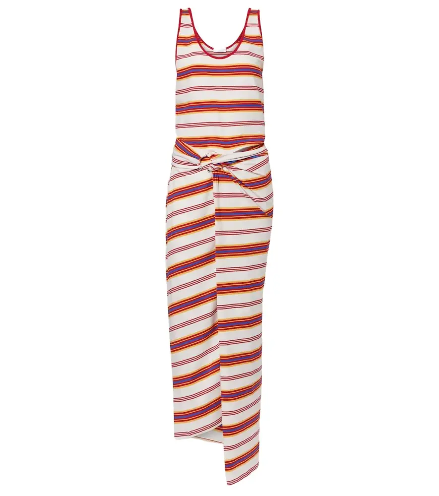 Rabanne Striped cotton-blend jersey maxi dress
