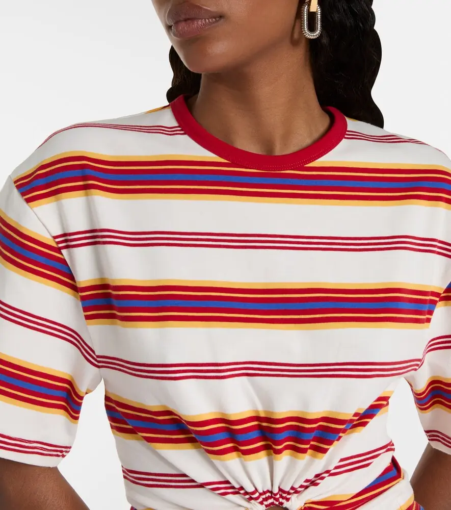 Rabanne Gathered striped cotton-blend T-shirt | Thumbnail 4