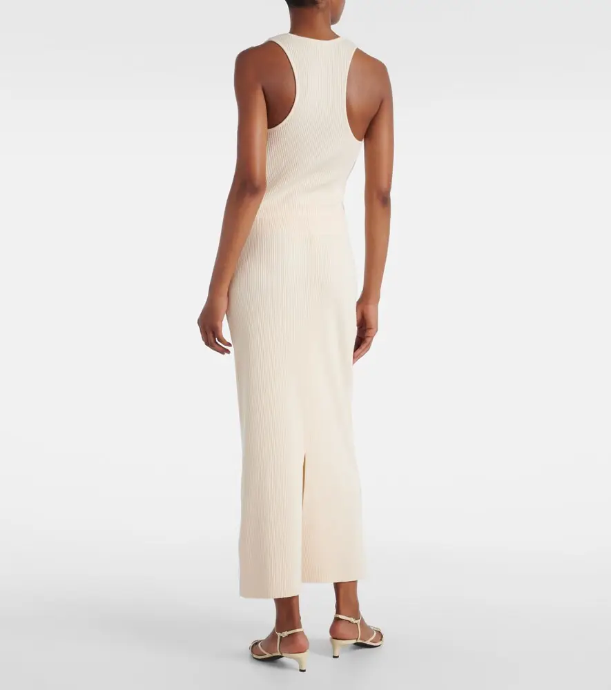 Vince Ribbed-knit cotton-blend midi skirt | Thumbnail 3 Vince Ribbed-knit cotton-blend midi skirt | Thumbnail 3