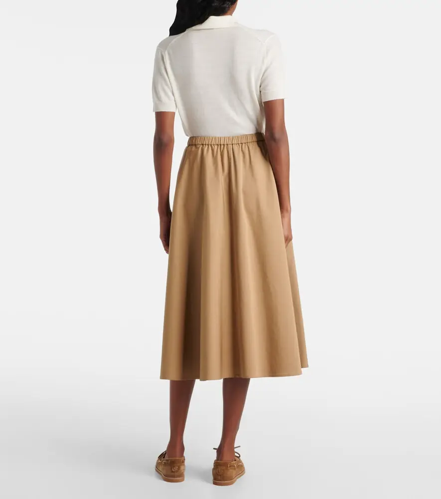 Vince Cotton-blend midi skirt | Thumbnail 4 Vince Cotton-blend midi skirt | Thumbnail 4