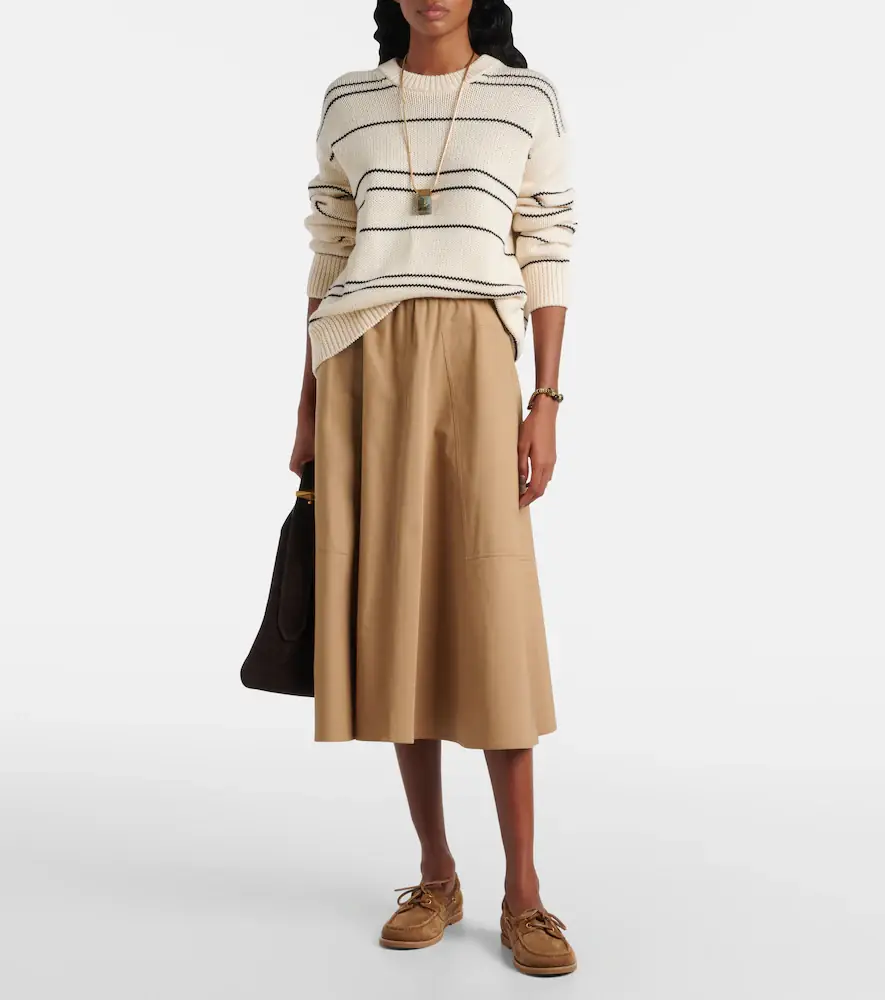 Vince Cotton-blend midi skirt | Thumbnail 5 Vince Cotton-blend midi skirt | Thumbnail 5