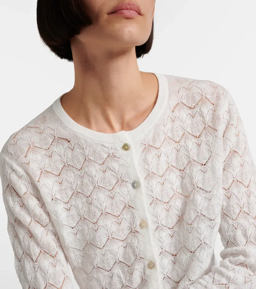 Vince Pointelle cotton cardigan | Thumbnail 4 Vince Pointelle cotton cardigan | Thumbnail 4