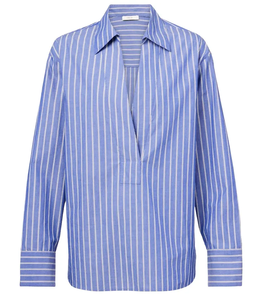 Vince Striped cotton polo shirt