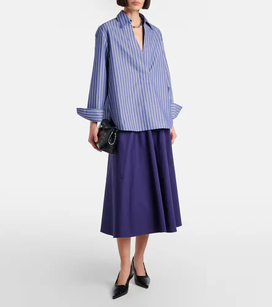Vince High-rise cotton midi skirt | Thumbnail 3