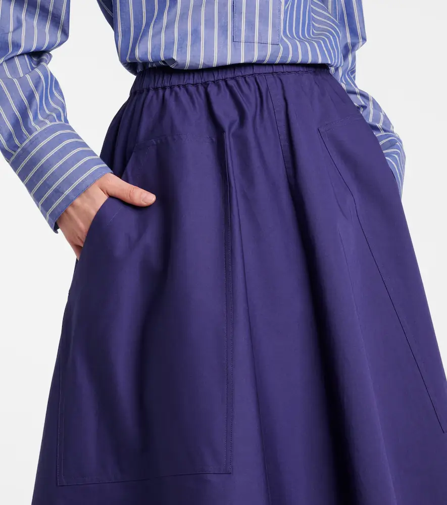 Vince High-rise cotton midi skirt | Thumbnail 4