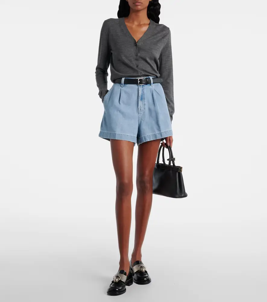 7 For All Mankind Hana pleated denim shorts | Thumbnail 2