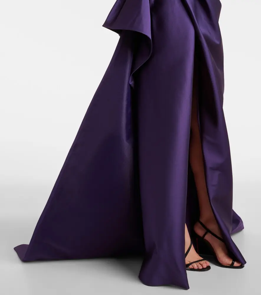 MONIQUE LHUILLIER Draped strapless mikado gown | Thumbnail 3